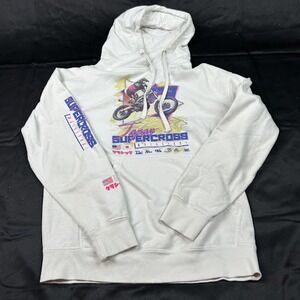 Vitriol Men's White Japan Supercross Graphic Hoodie – Size Medium